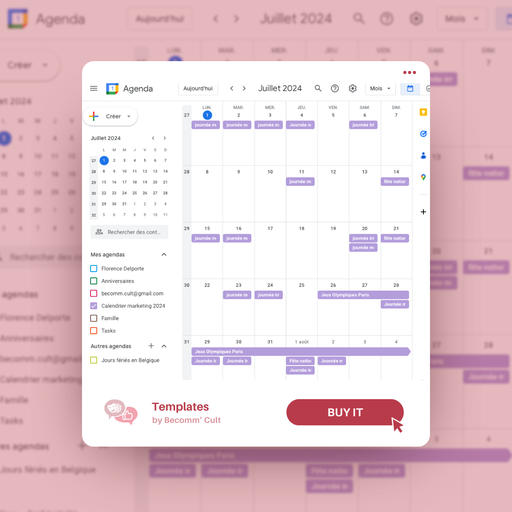 Calendrier Marketing à intégrer