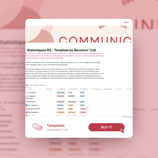 Statistiques Réseaux Sociaux Template Notion